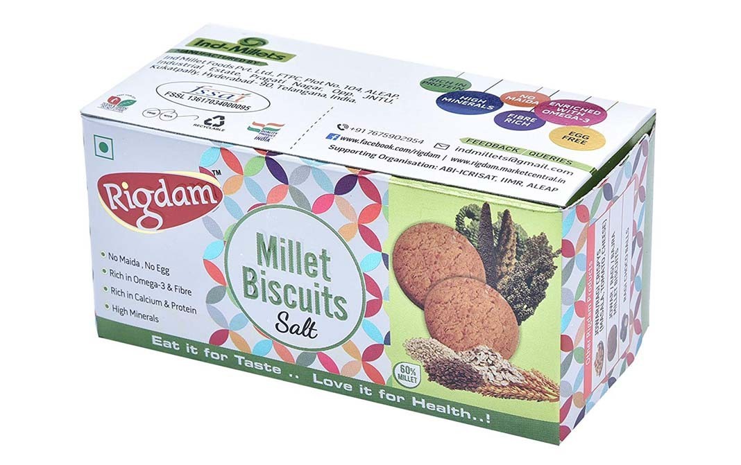 Rigdam Millet Biscuits, Salt    Box  75 grams